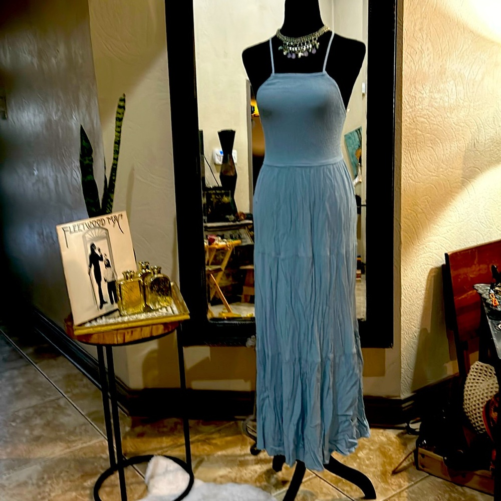 Very pretty slate blue Hippie Rose halter dress XS